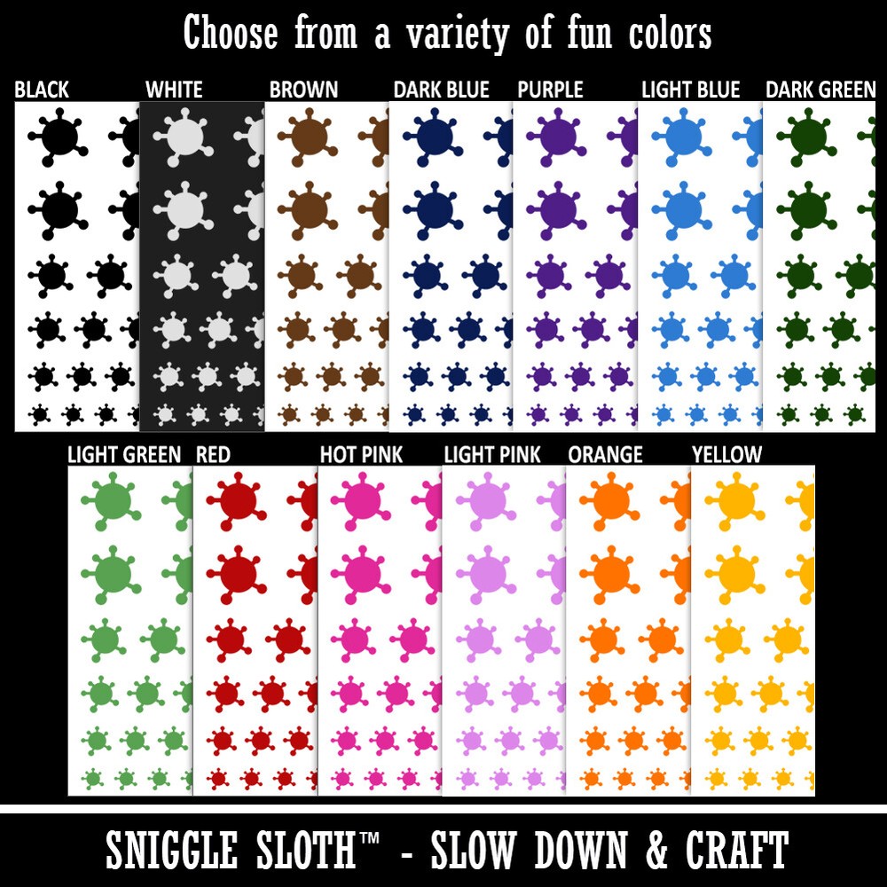 Virus Symbol Solid Temporary Tattoo Water Resistant Set