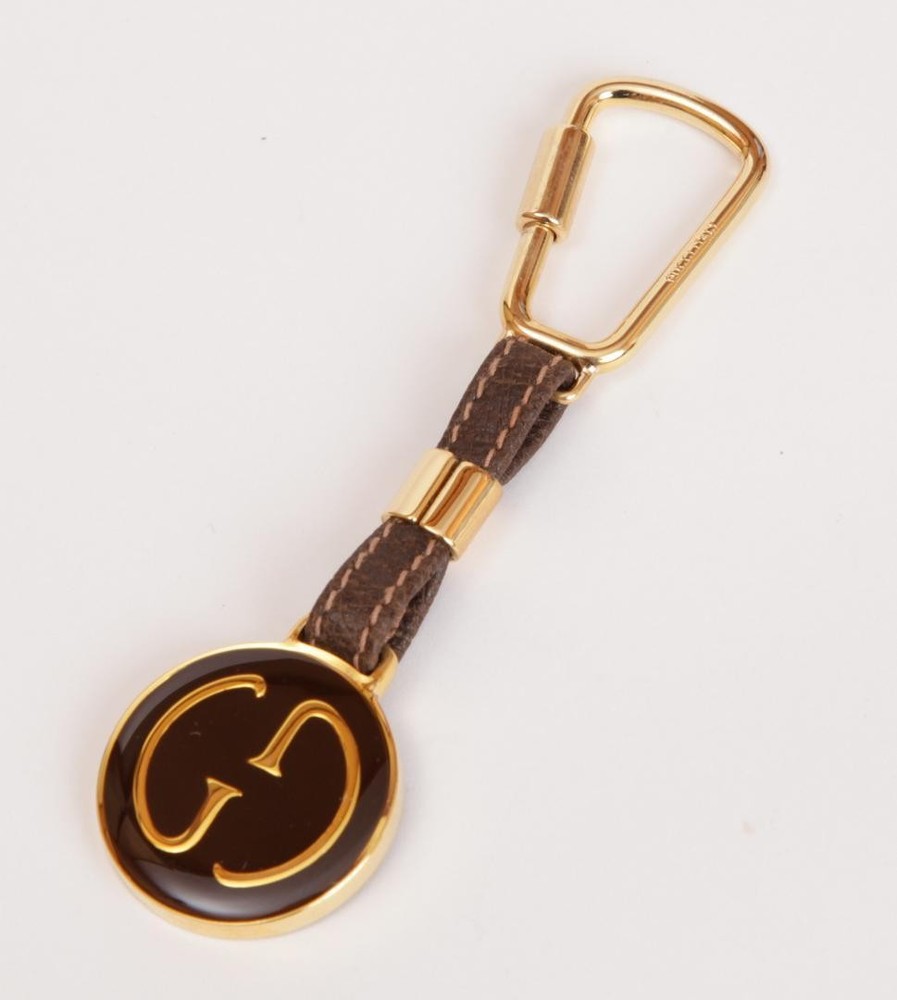 GUCCI Gucci Old Keychain Interlocking Leather