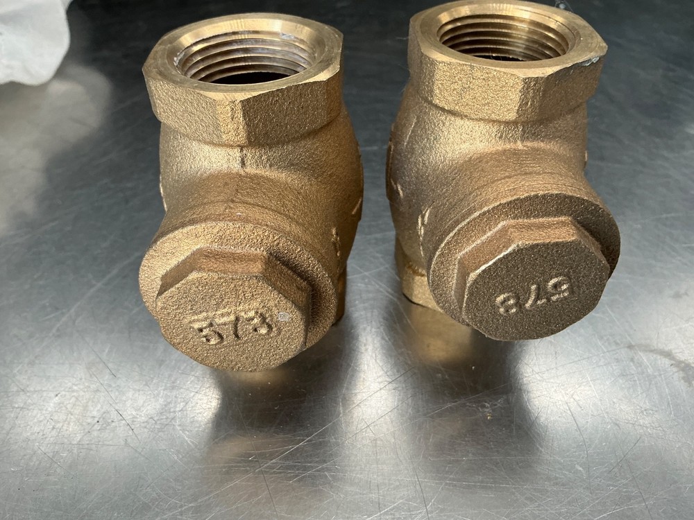(2) Powell Brass Swing Check Valve 1.25"