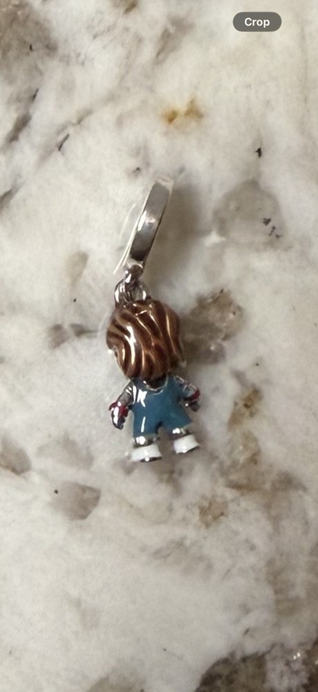 V642 S925 STERLING SILVER CHUCKY DOLL DANGLE CHARM