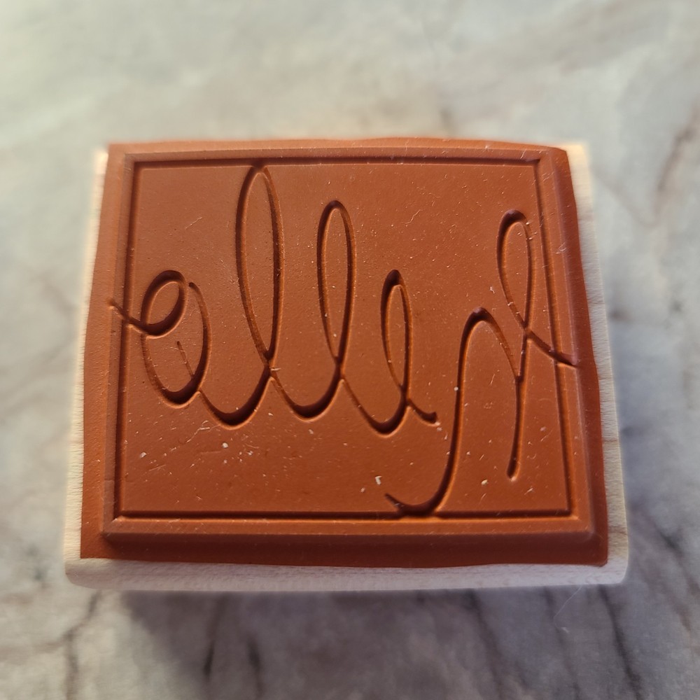 "Hello" Rubber Stamp Basic Script Design by Stampin Up Vivid Greetings 2000