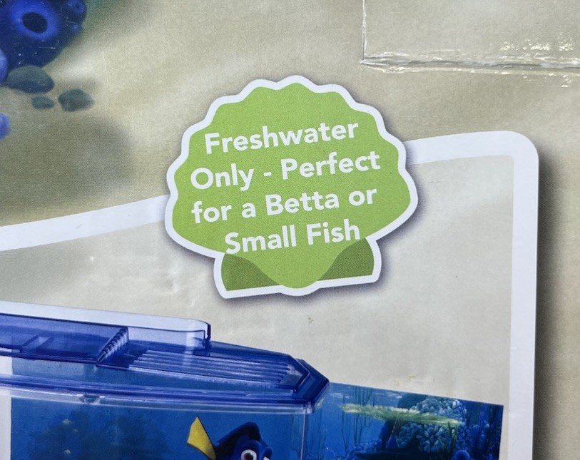 Disney Pixar Finding Dory Betta Plastic Mini Tank .7 Gallon Background Decor