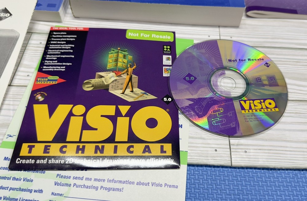 Visio Technical 5.0 Software Suite - Complete In Box CIB - 1997 - G2