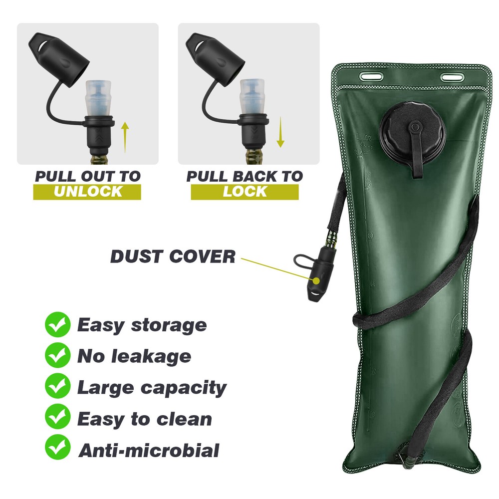 3L Hydration Pack with Water Bladder - Tactical Backpack for Hiking, Camping