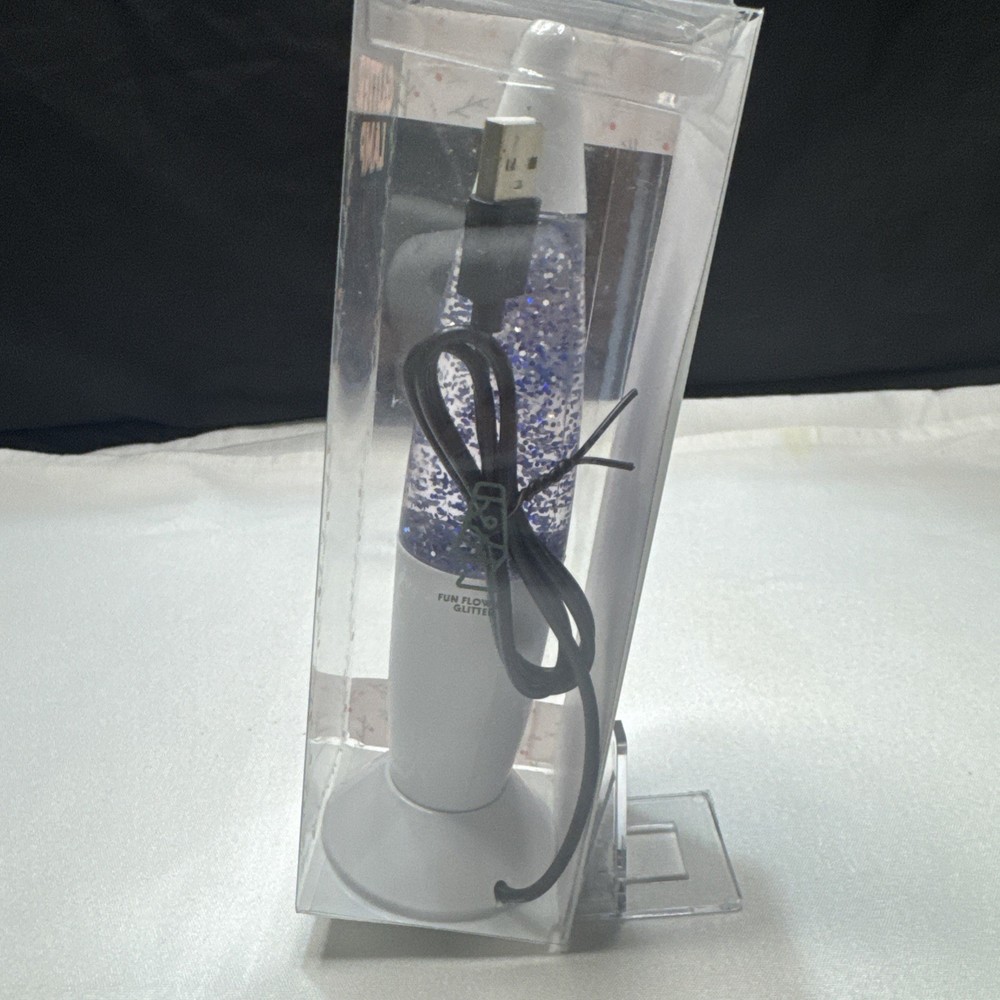 GLITTER LAMP 7.5" TALL LED USB POWERD NEW
