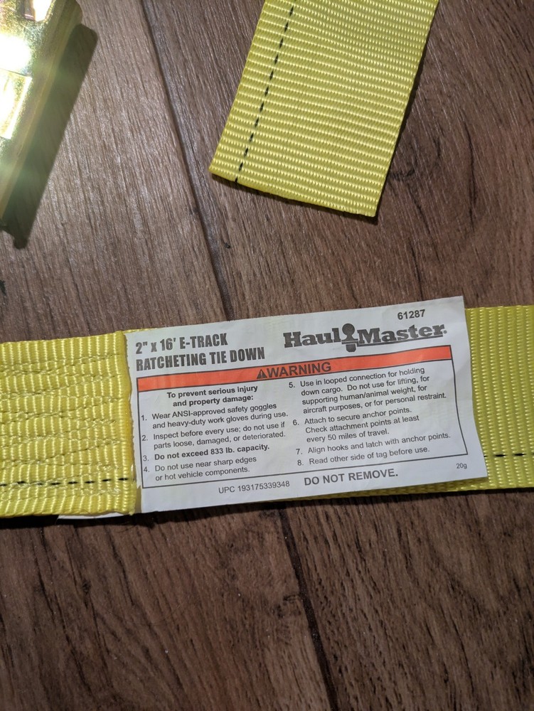 Haul Master E-Track Tie Down Strap 2" x 16' 61287