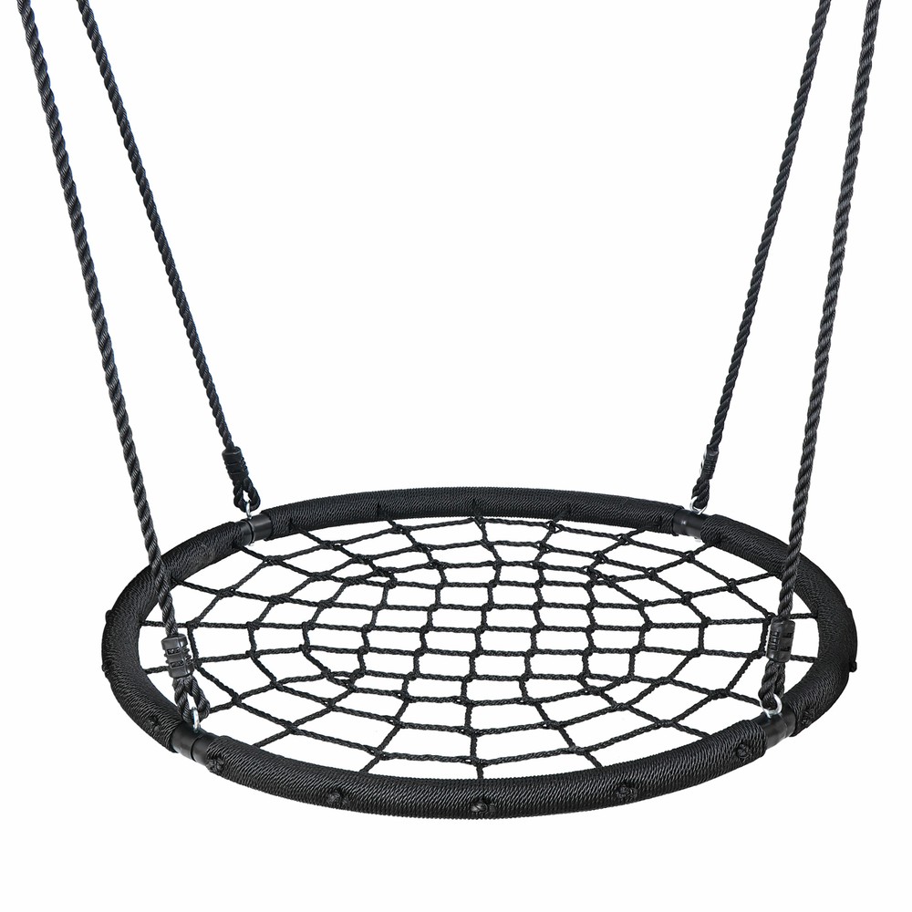 A-Frame Swing Stand Yard Lawn Playground + 48'' Spider Web Tree Swing Net