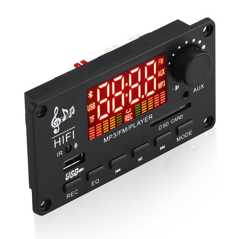 Car MP3 Decoding Board Bluetooth 5.0 Power Amplifier TF USB FM W/Remote Control