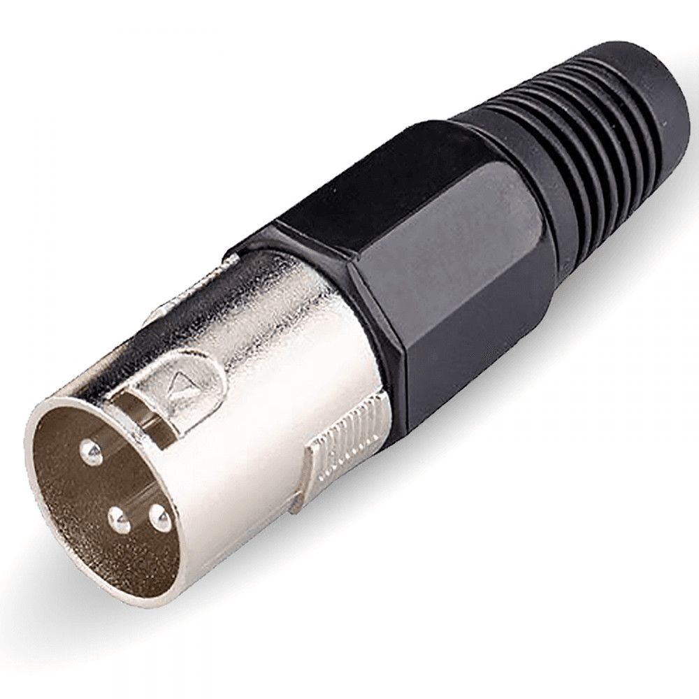UKDJ 3 Pin XLR Male Plug with Solder Terminals & Cable Protector