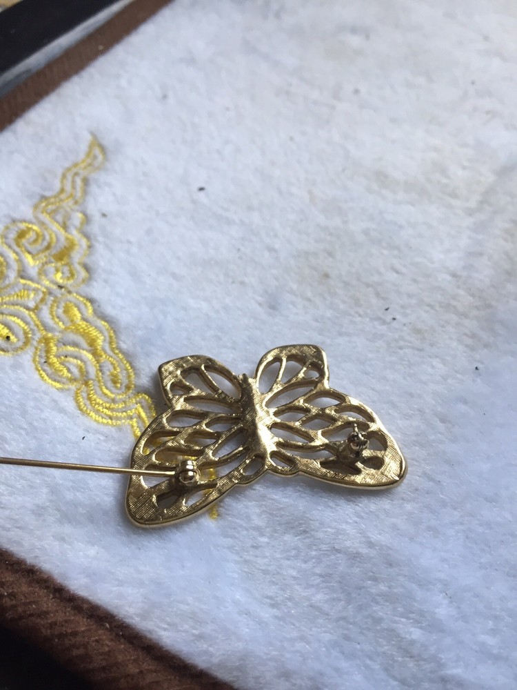 Gold Plated Butterfly Brooch