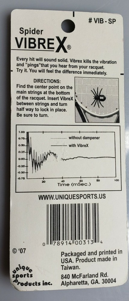 Unique Vibrex Vibration Dampener Design: Spider NIP