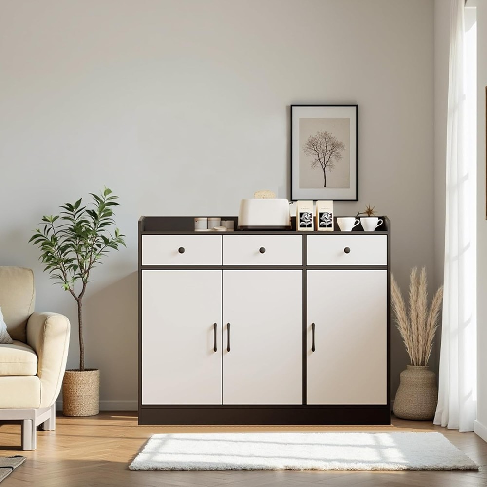 42.5" Sideboard Buffet Cabinet with Storage, Modern Console w Adjustable Shelves