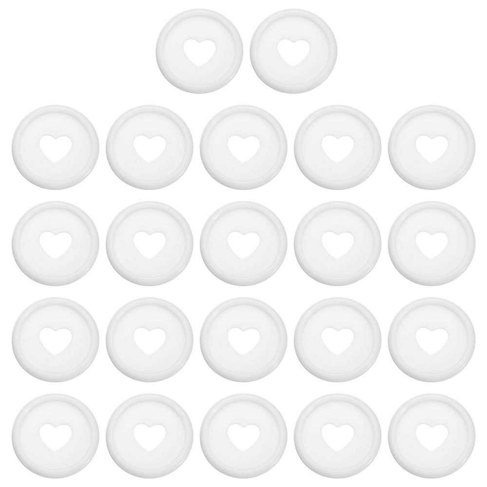 24mm Book Binding Discs 22pcs Discbound Expansion Discs Heart, White