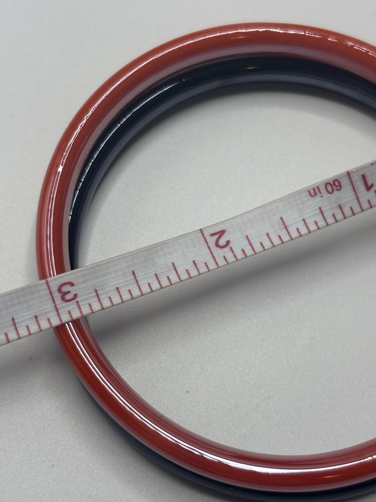 (2) Art Glass Bangle Bracelets Stackable Multi-Colored Orange Black Halloween