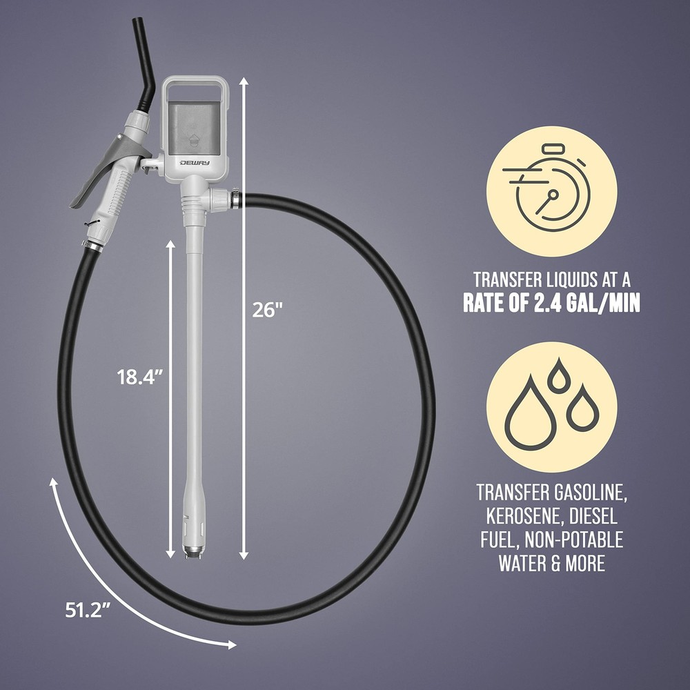 DEWAY Automatic Fuel Transfer Pump with Nozzle