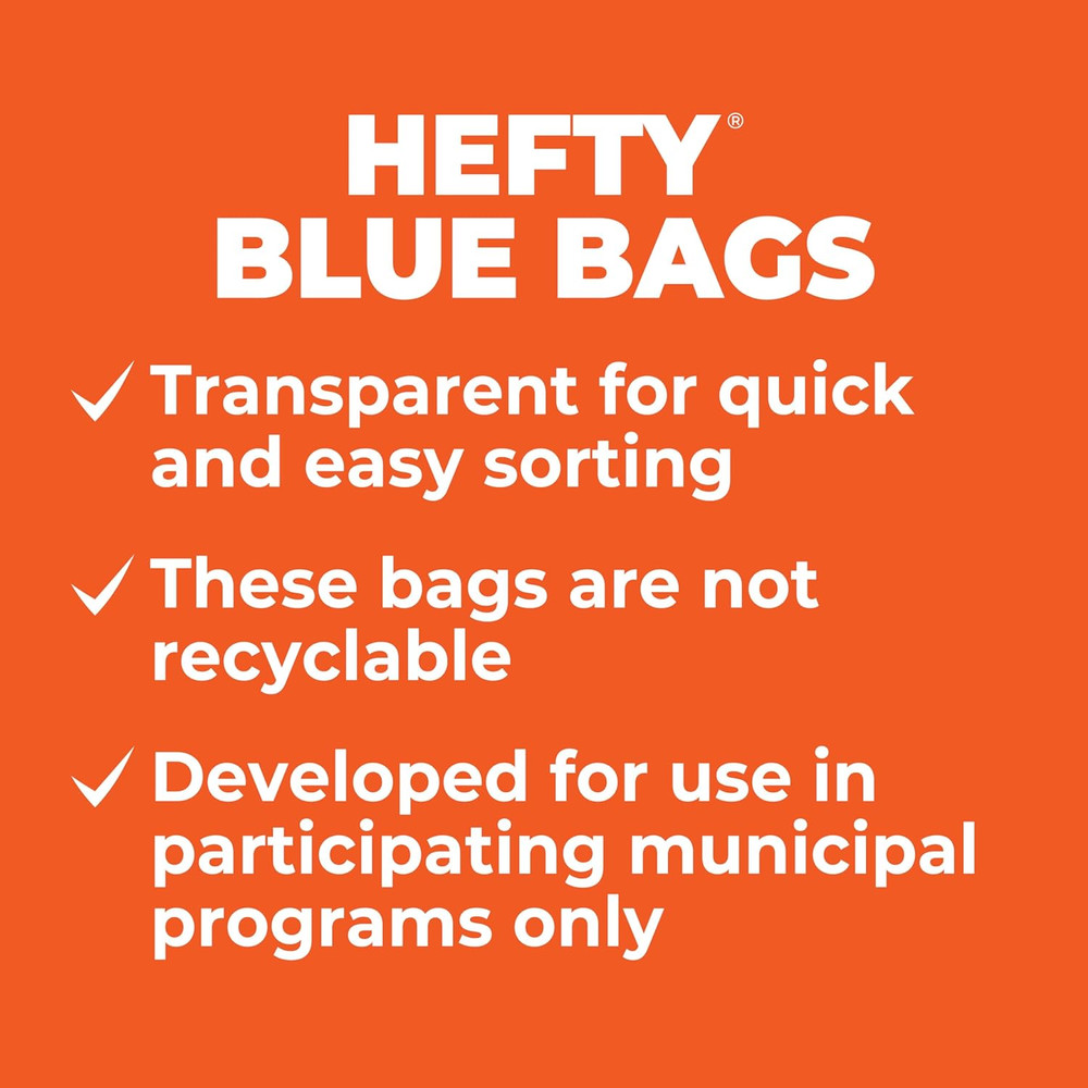 Blue Trash Bags, Blue, 13 Gallon, 60 Count
