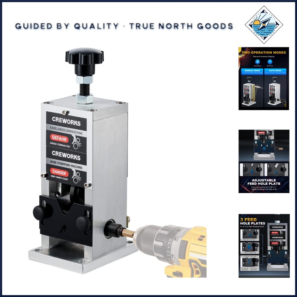 DIY Wire Stripper with Three Feed Hole Plates for Efficient Insulation Removal