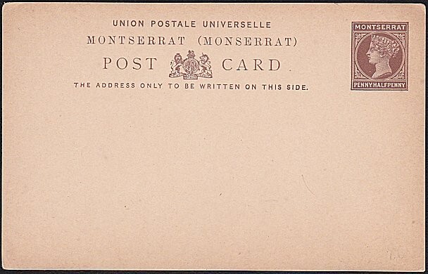 MONTSERRAT QV 1½d postcard unused..........................................A8141
