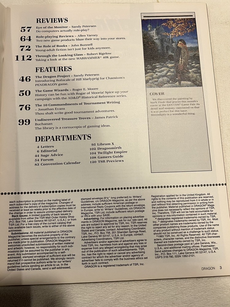 TSR Dragon Magazine #201