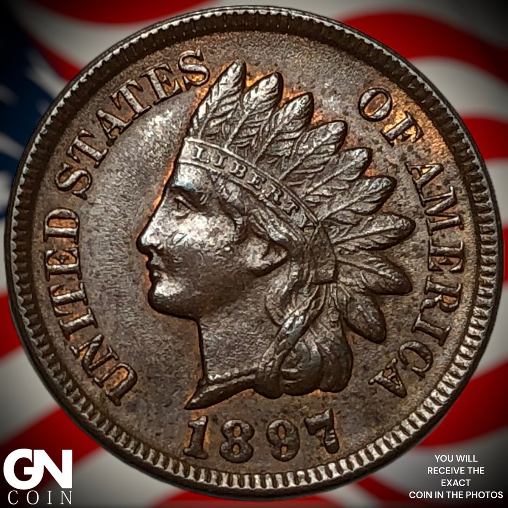 1897 Indian Head Cent Penny X0575