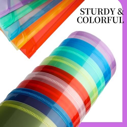 Plastic Envelopes, 8 Pack Plastic Folders for Documents, A4 Plastic File