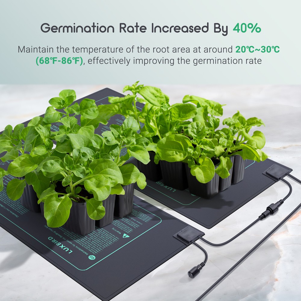 2/4 Pcs Seedling Heat Mats Digital Thermostat Controller Daisy Chain Hydroponic