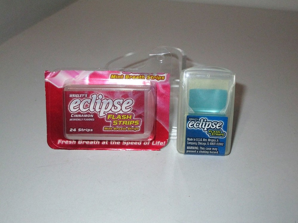 Vtg 2002 Wrigley's Eclipse Flash Strips Breath Mint Pack Cinnamon & Peppermint