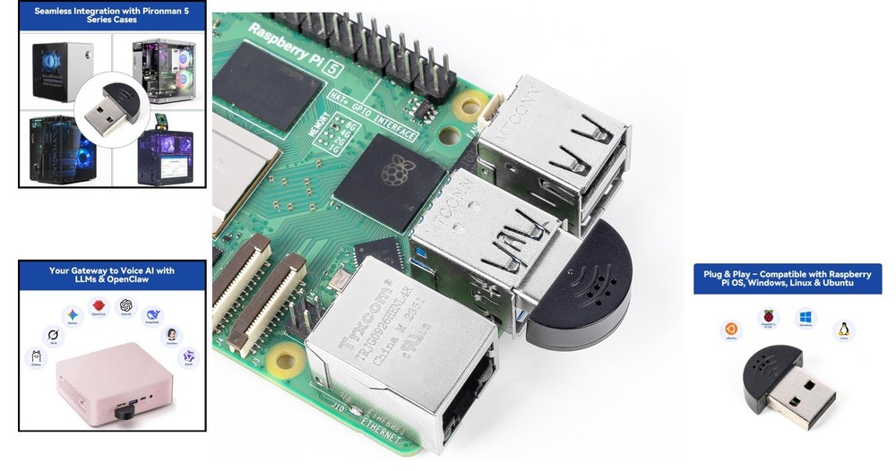 High Compatibility USB Microphone for Computers and Raspberry Pi