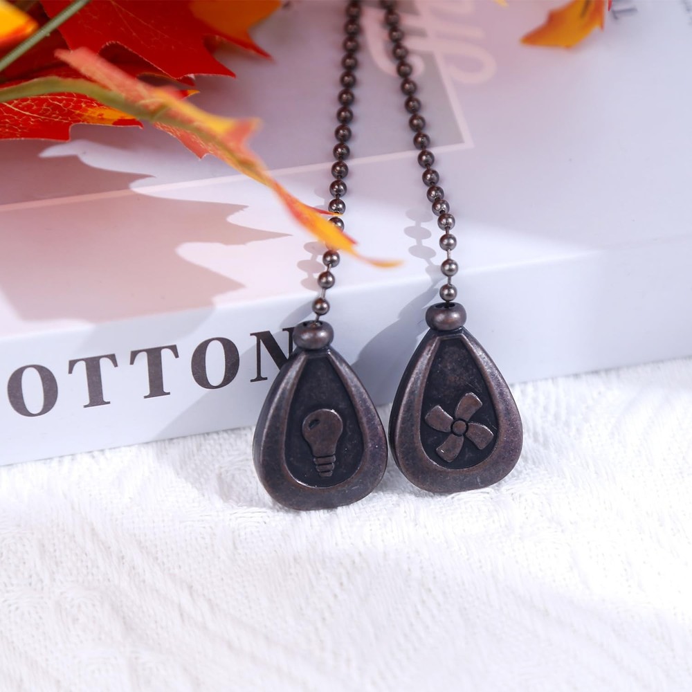Dotlite Bronze Ceiling Fan Pull Chain Set, Decorative 12, 4 Pack
