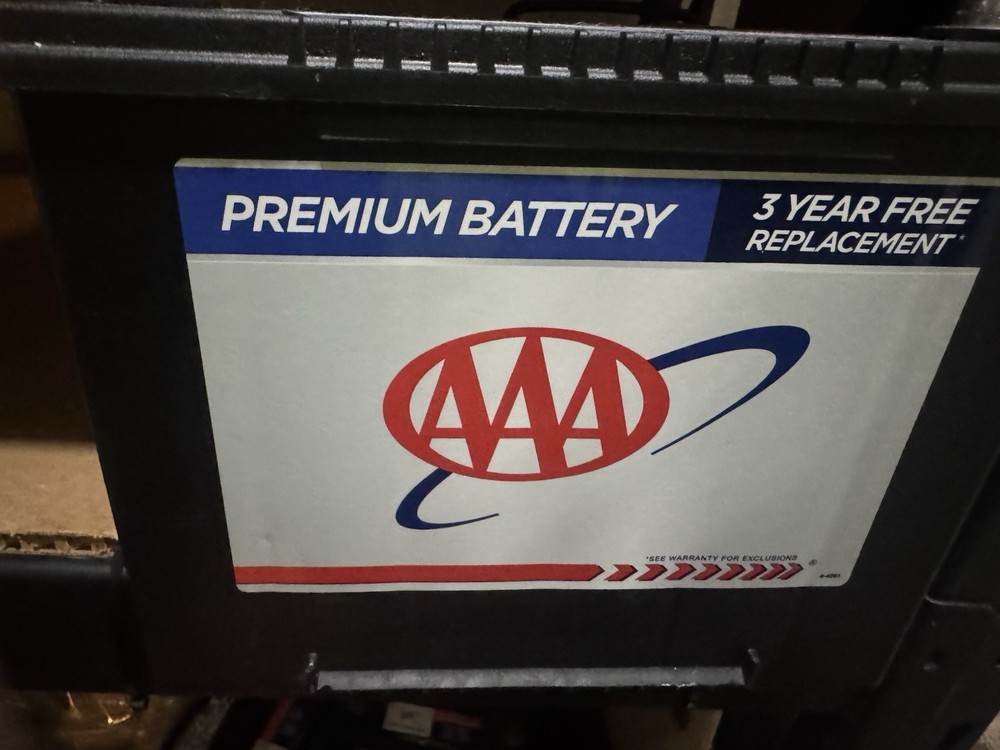 AAA 24F Battery. 650 CCAs 3/25 Sticker