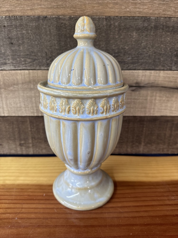 Lidded Ceramic Jar Pot 12”