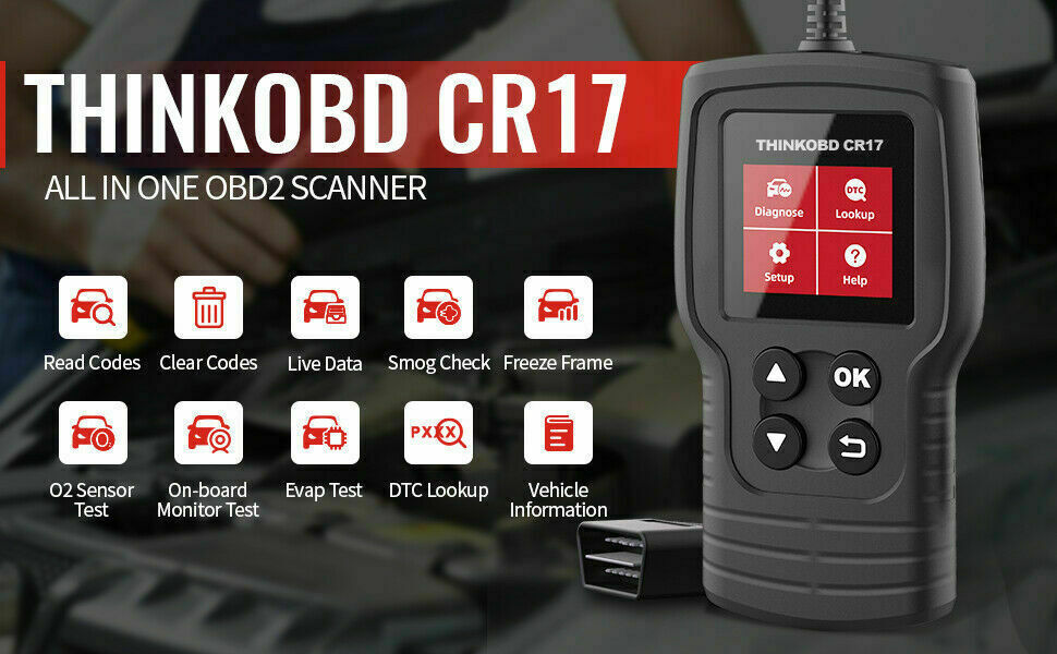 THINKOBD CR17 OBD2 Scanner OBD Code Reader Diagnostic Tool Check Engine Fault US