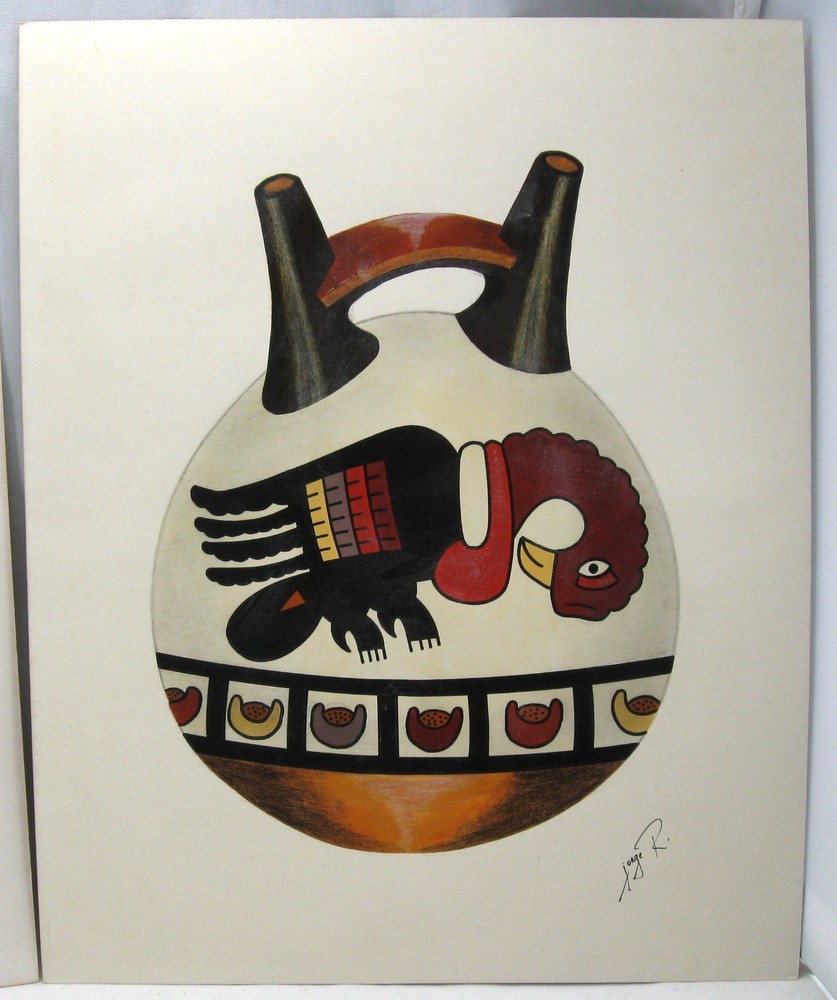 Two Signed Paintings, Nazca Polychrome Pottery, Ica, Peru