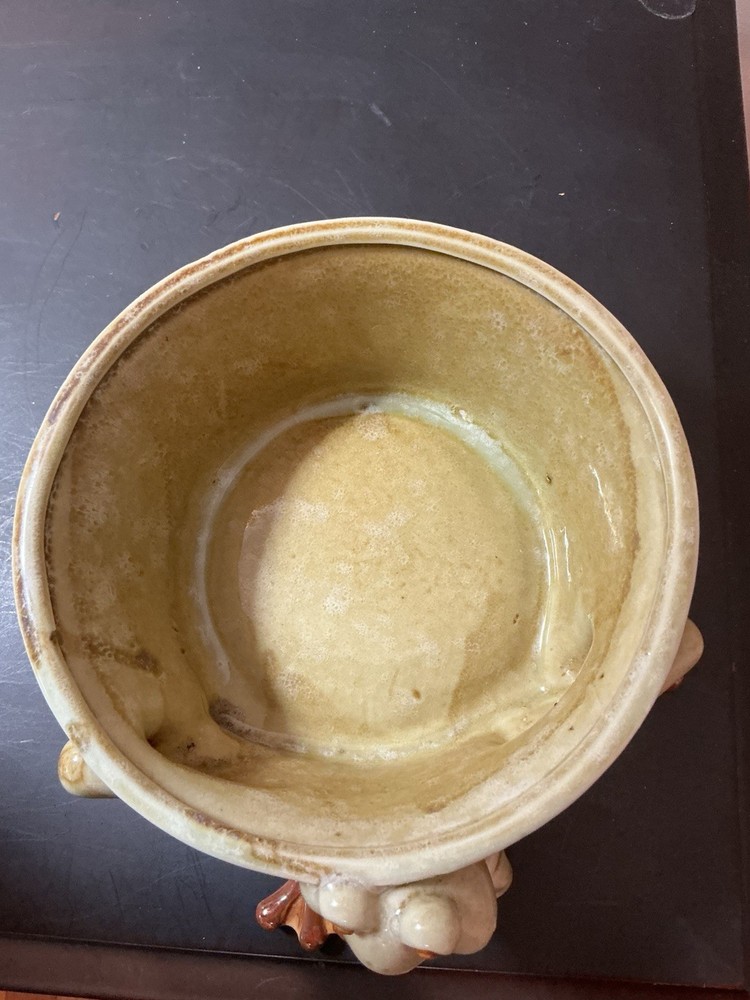 VTG Ceramic Frog Glossy Glaze Planter Pot 7”