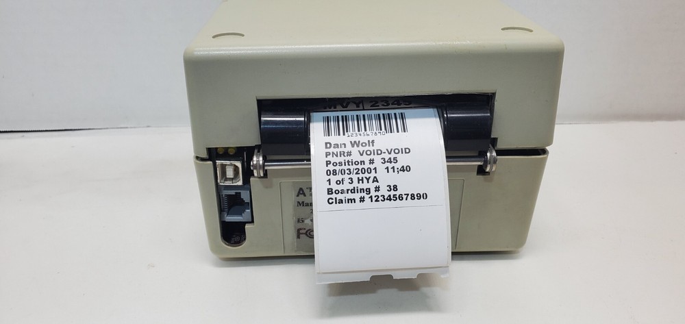 Vidtronix ATP3 boarding Pass Printer TESTED