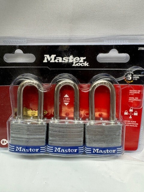 Master Lock No. 3 Padlock-1-1/2 in- Three Pack 3TRILF *New