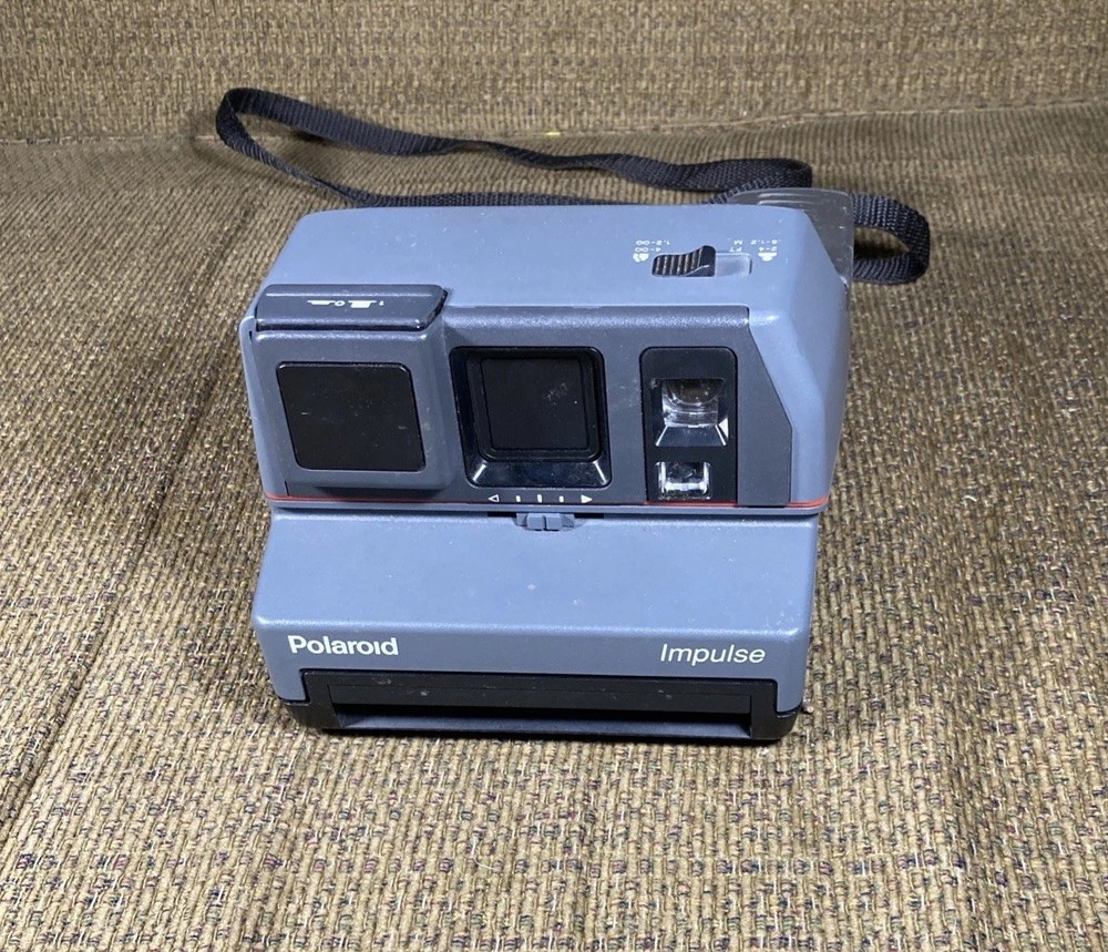 Polaroid Gray Impulse Instant Camera -  Film Untested Missing Rubber Eye Piece