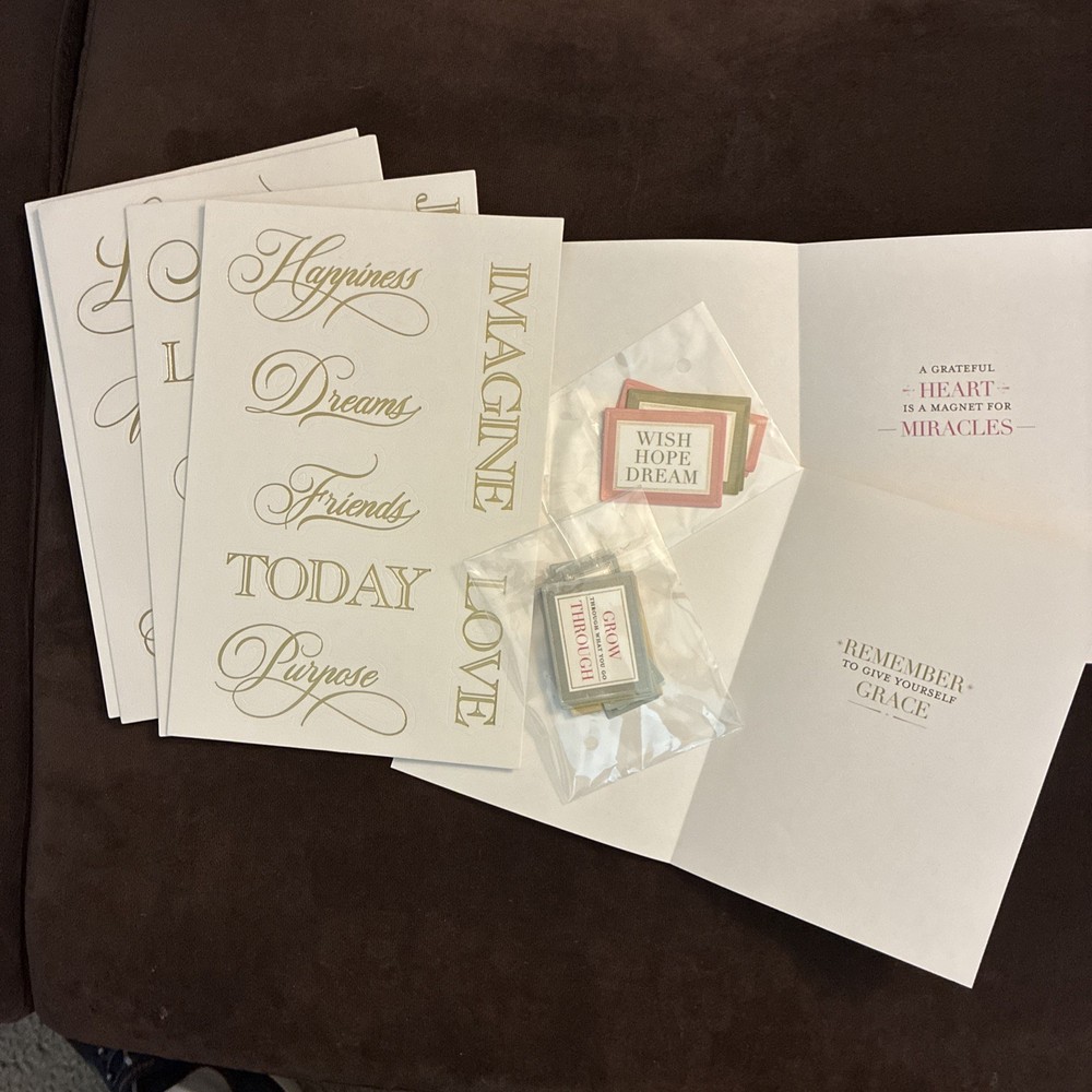 Anna Griffin Reflective Sentiments Card Inserts & Title Stickers, 46 pieces.