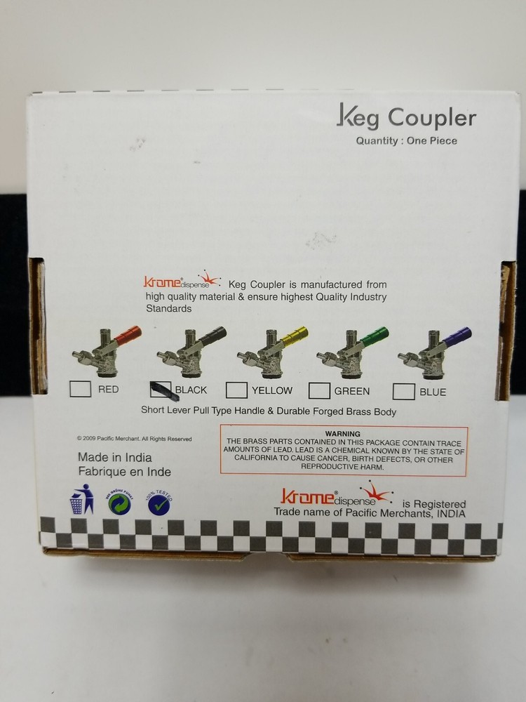 New Krome Dispense C737 Keg Coupler D System Brass Body & Probe Pull Handle