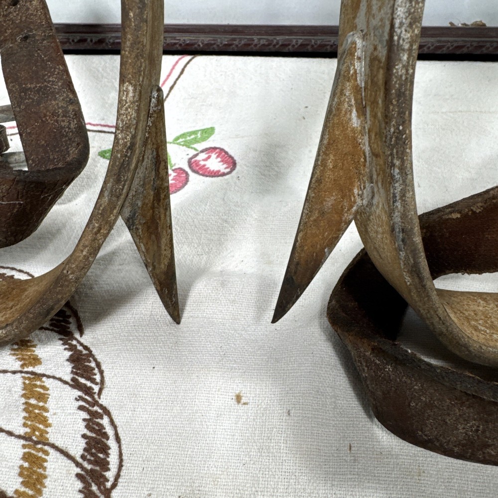 Vintage Pair Tree Pole Climbing Gaffs Spikes Adjustable