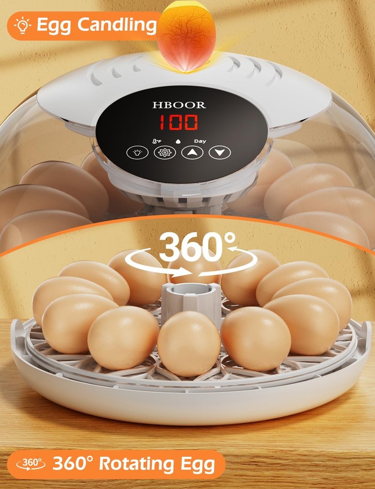 Incubators for Hatching Eggs, 12 Egg Incubator with Automatic Turning...