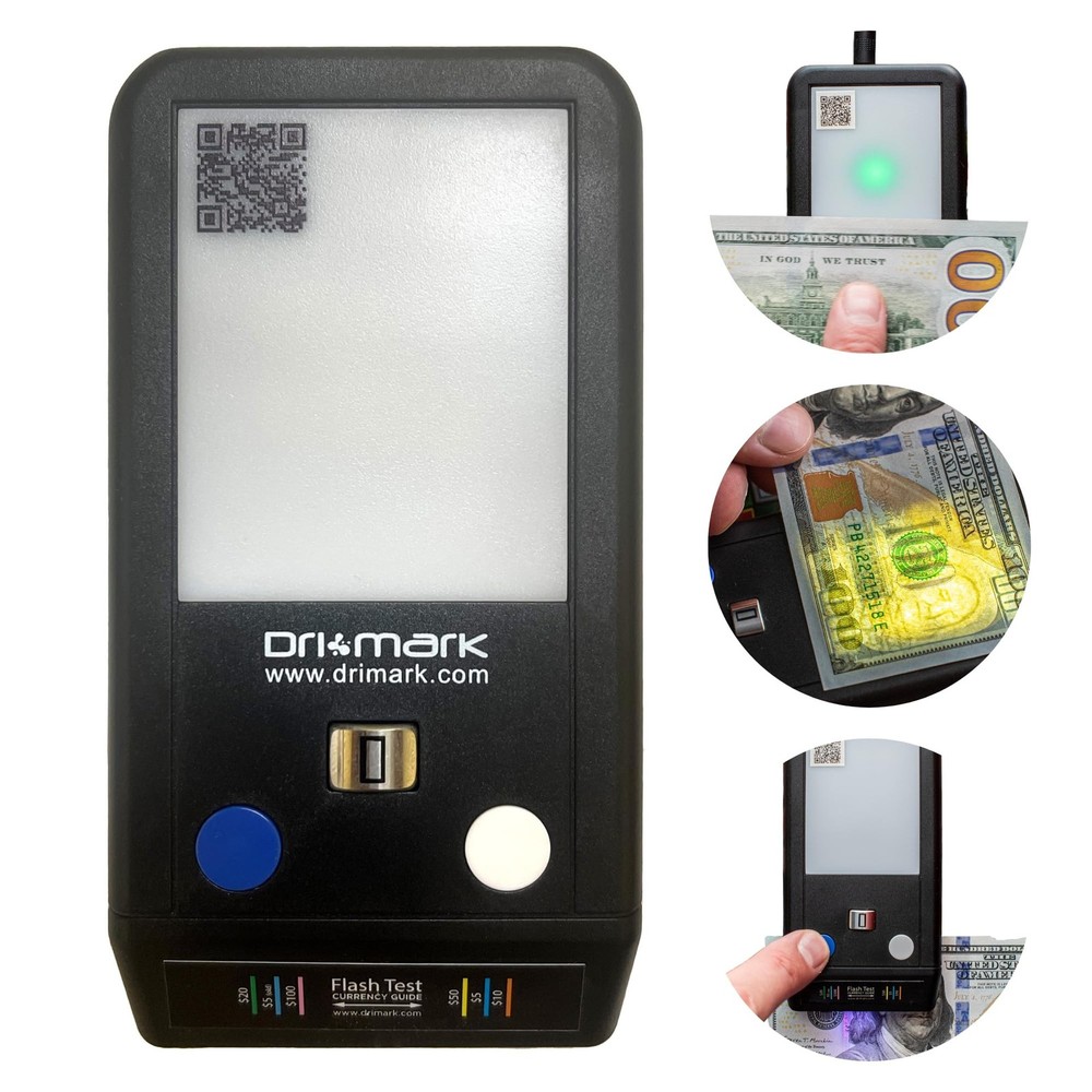 Dri Mark Flash Test Counterfeit Bill Detector, 3 Easy Tests in One Small Devi...