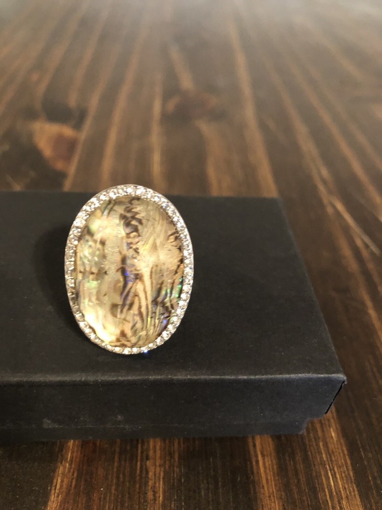 marble ring,with Diamonds ,size 7