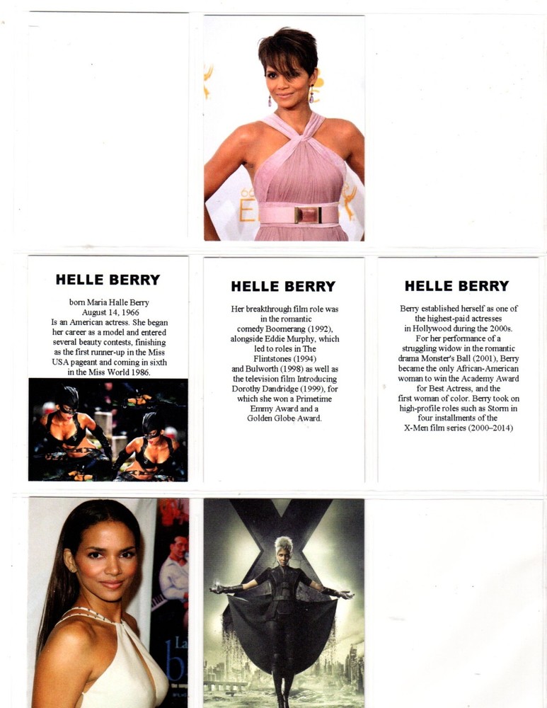 HELLY BERRY CUSTOM TRADING CARD 6 CARDS SET