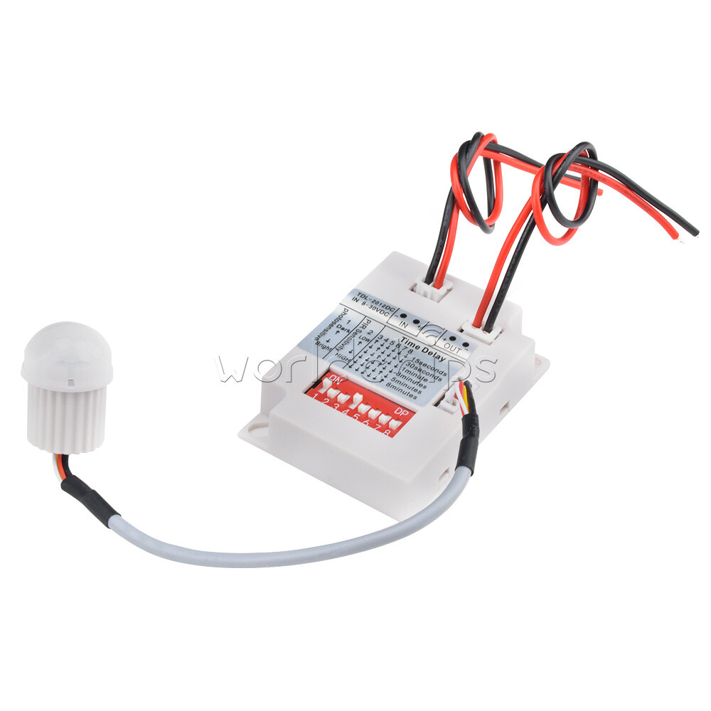 Plastic Intelligent Light Body Sensor IR Module Motion Sensing Switch DC 8-30V