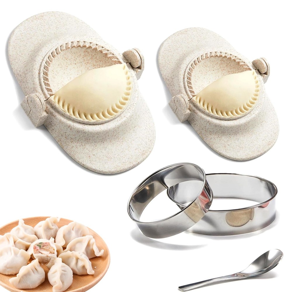 Empanada Maker Press & Dumpling Maker Set - 2 Sizes (4" + 3") Non-Stick for E...