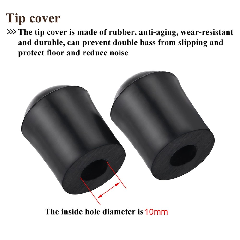 Double Bass Endpin Rubber Tip 2pcs Black