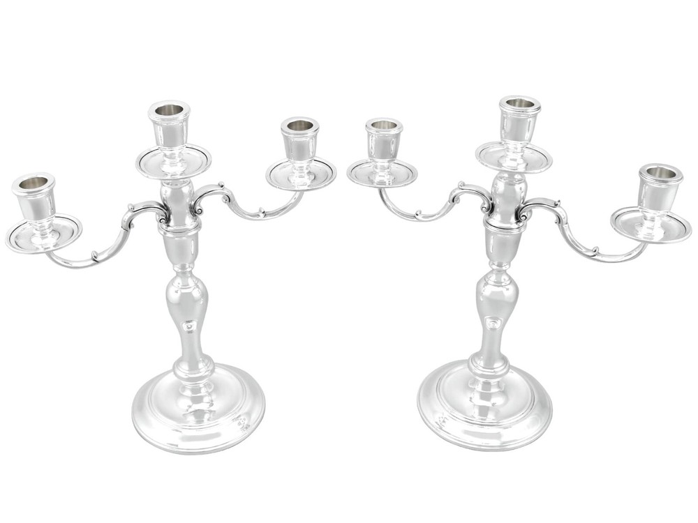 Vintage Sterling Silver Three Light Candelabra