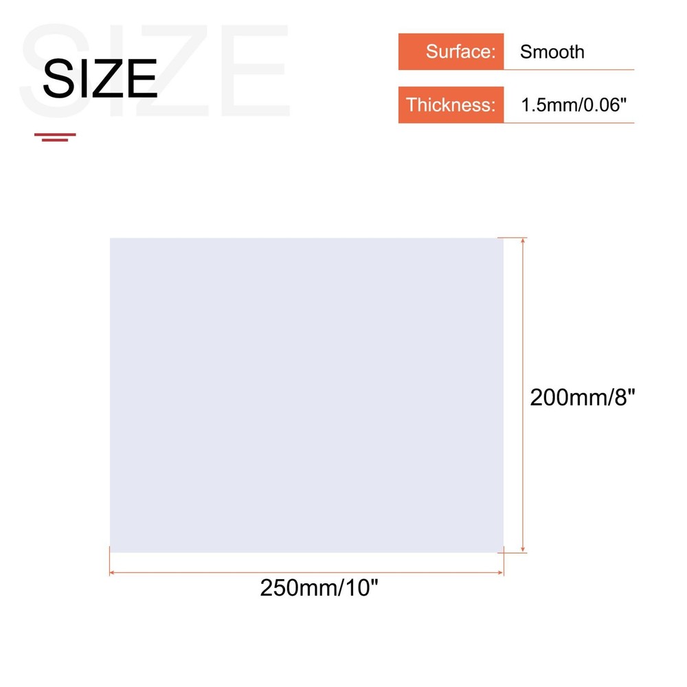White ABS Plastic Sheet 10x8x0.06 Inch, Panel, 2pcs