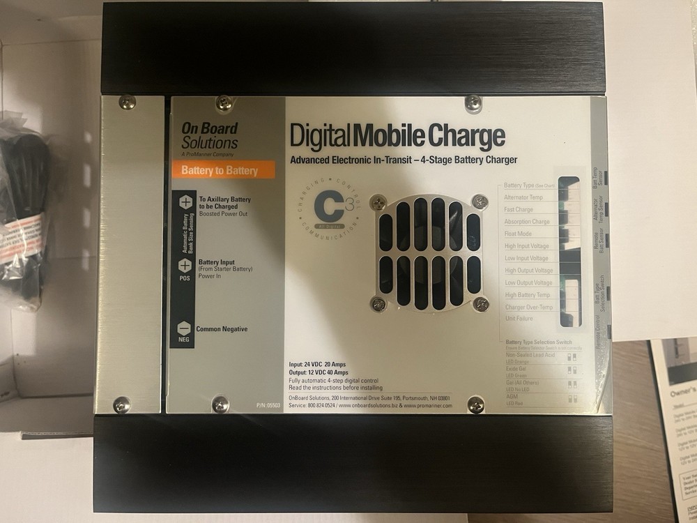 On Board Solutions Battery Charger 24VDC Input 12VDC Output 05503